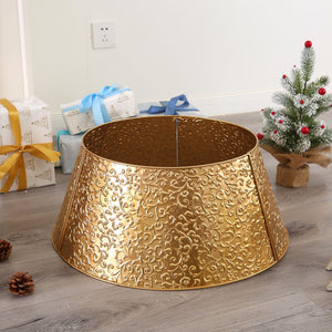 Jingle Metal Christmas Tree Collar - Gold
