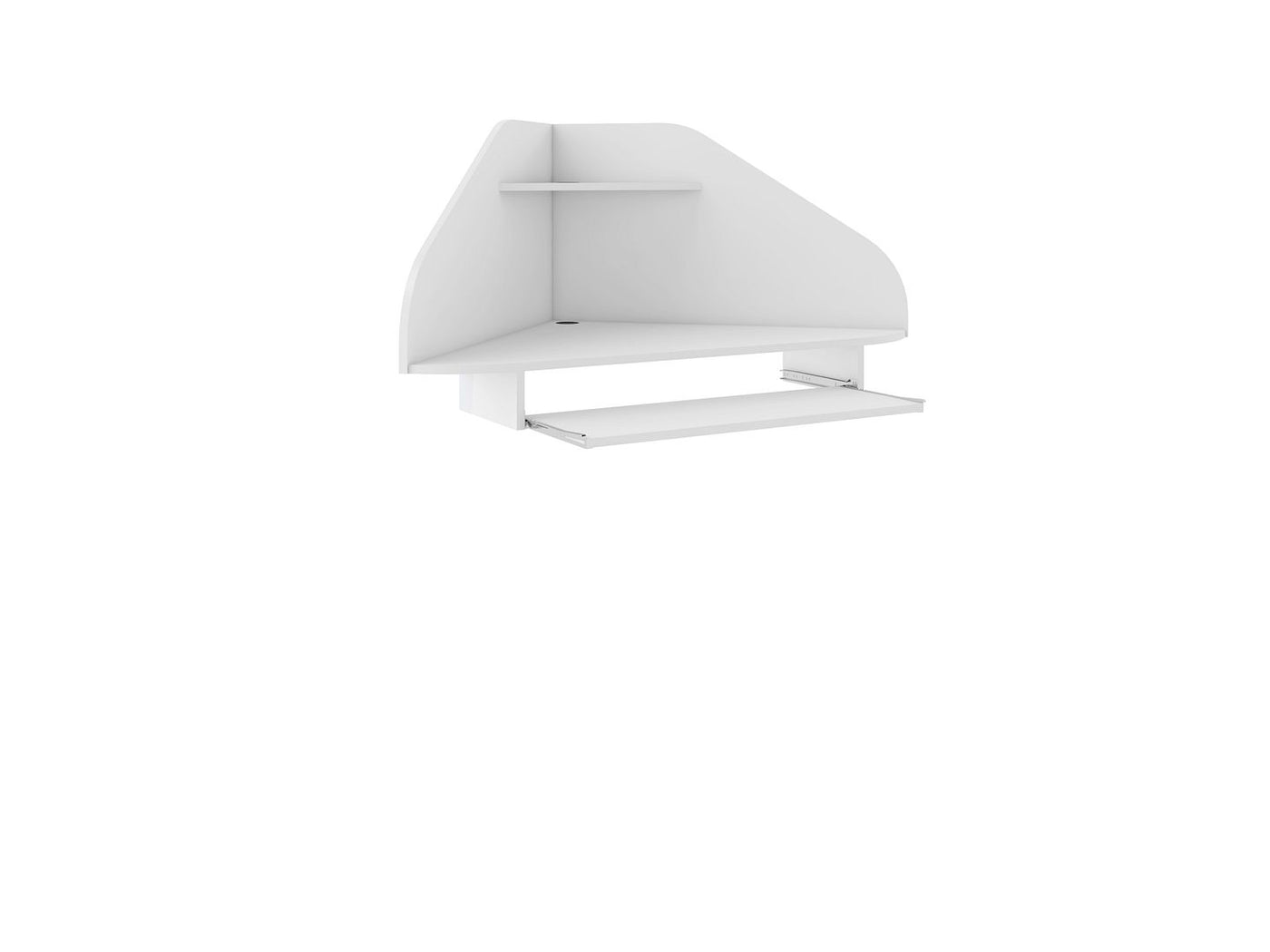 Gatutca Floating Corner Desk With Keyboard Shelf - White