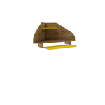 Gatutca Floating Corner Desk With Keyboard Shelf - Rustic Brown / Yellow