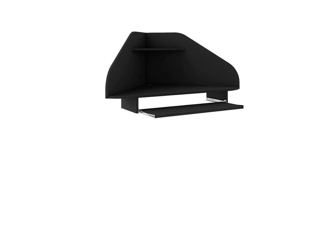 Gatutca Floating Corner Desk with Keyboard Shelf - Black