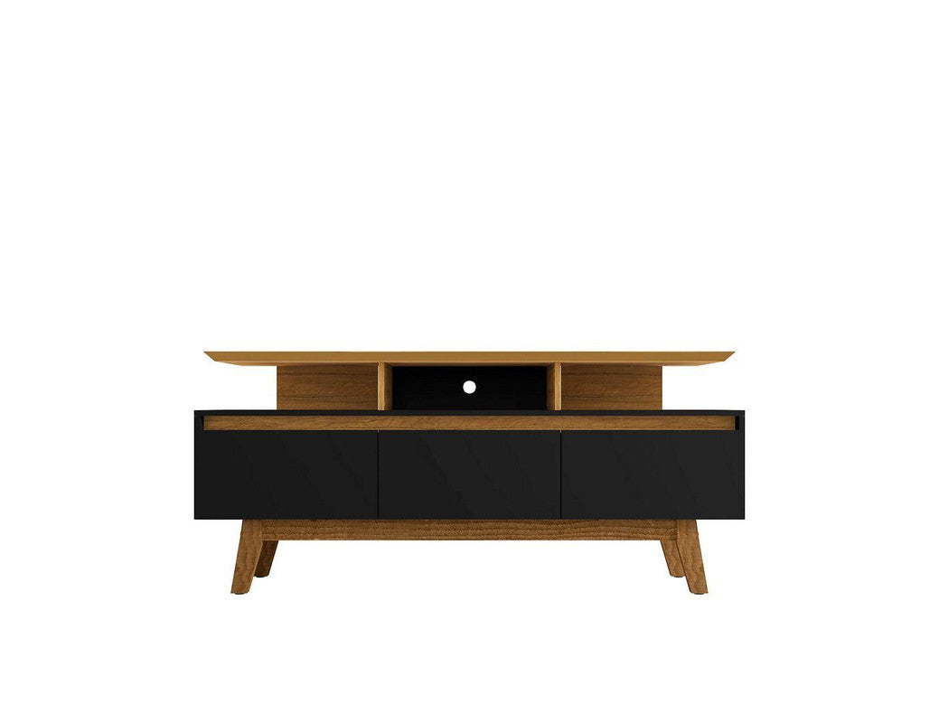 Osnabruck 63" TV Stand - Black/Cinnamon