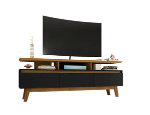 Osnabruck 71" TV Stand - Black/Cinnamon