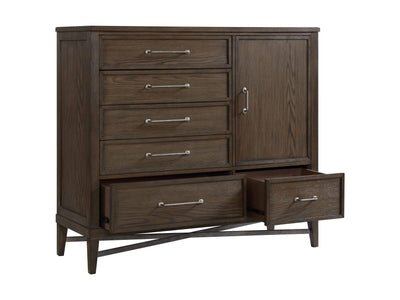 Alonso 6 Drawer Gentleman's Chest - Weathered Oak