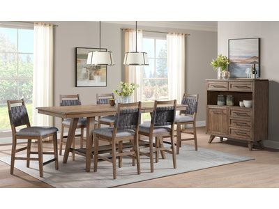 Oslo 7-Piece Extendable Counter Height Dining Set - Weathered Chestnut