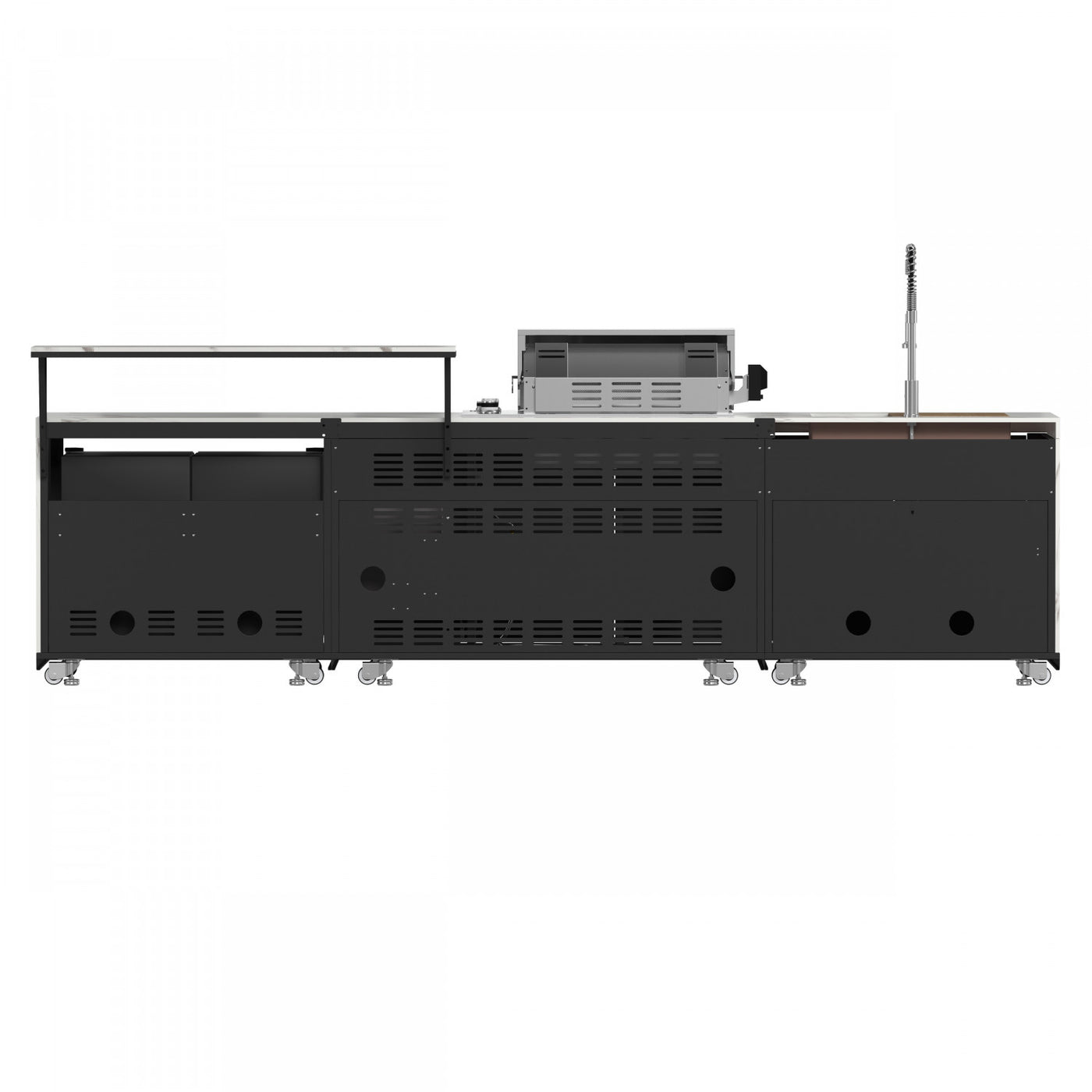 Forno Rimini White Countertop Outdoor Kitchen with 30" 62,600 BTU BBQ and 2 Beverage Centres (4.8 Cu. Ft.) - FODKT2575WHT