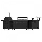 Forno All'Aperto Black Countertop Outdoor Kitchen with 74,600 BTU BBQ, Pizza Oven and Bar Module - FODKT2551BLK