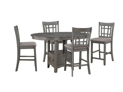 Freda 5-Piece Extendable Counter Height Dining Set - Grey