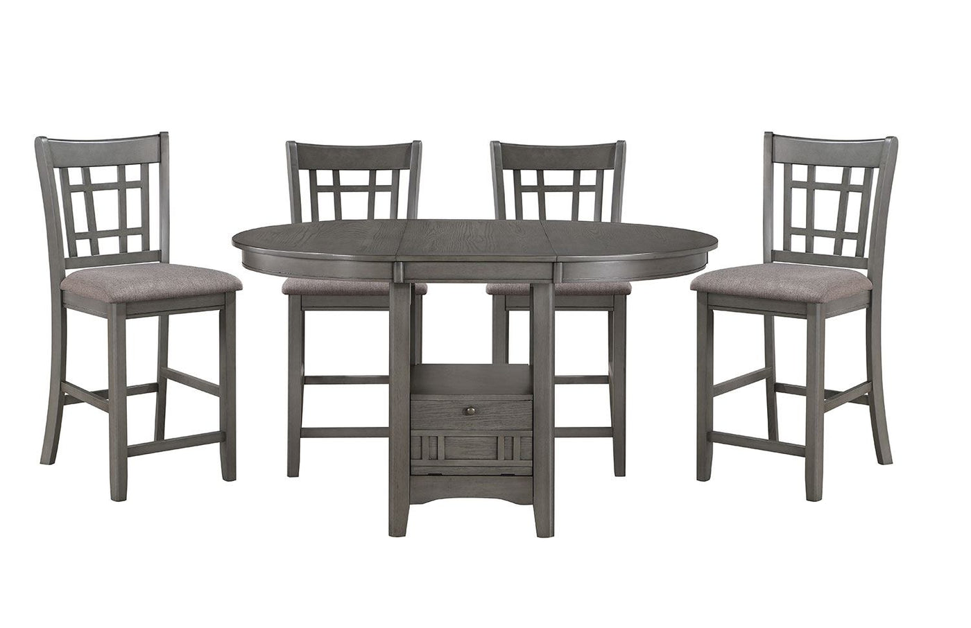 Freda 5-Piece Extendable Counter Height Dining Set - Grey