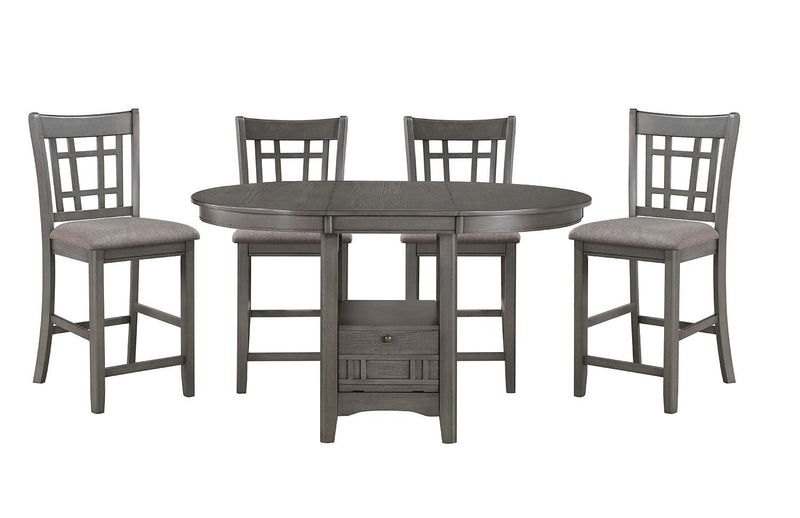 Freda 5Piece Extendable Counter Height Dining Set Grey Leon's