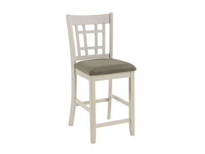 Freda Counter Height Stool - White, Dark Brown