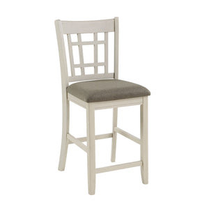 Freda Counter Height Stool - White, Dark Brown