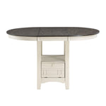 Freda 5-Piece Extendable Counter Height Dining Set - White, Dark Brown