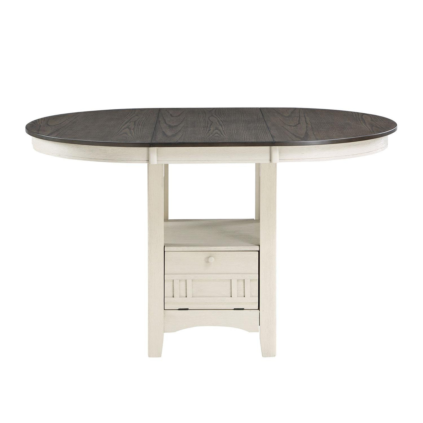 Freda 5-Piece Extendable Counter Height Dining Set - White, Dark Brown