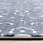 Feeling Connected 7'10" x 10'6" Damask Design Area Rug - Blue
