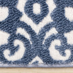 Feeling Connected 7'10" x 10'6" Damask Design Area Rug - Blue