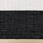 Summer Breeze 6'7" x 9'6" Reversible Outdoor Rug - Cream, Black Border