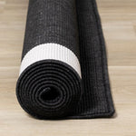 Summer Breeze 6'7" x 9'6" Reversible Outdoor Rug - Cream, Black Border