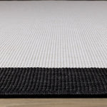 Summer Breeze 6'7" x 9'6" Reversible Outdoor Rug - Cream, Black Border