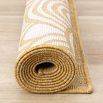 Summer Breeze 6'7" x 9'6" Outdoor Reversible Rug Rainbow Arch Pattern - Yellow, White