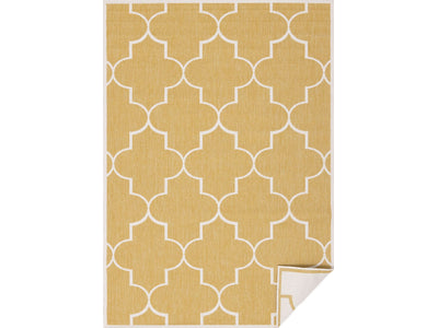 Summer Breeze 5'3" x 7'7" Outdoor Reversible Geometric Rug - Yellow, White