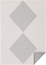 Summer Breeze 6'7" x 9'6" Outdoor Diamond Rug - White, Grey