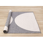 Summer Breeze 6'7" x 9'6" Outdoor Rug Double Arches - Grey, White
