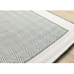 Summer Breeze 6'7" x 9'6" Outdoor Chevron Border Rug - Green, White