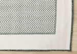 Summer Breeze 6'7" x 9'6" Outdoor Chevron Border Rug - Green, White