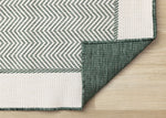 Summer Breeze 6'7" x 9'6" Outdoor Chevron Border Rug - Green, White