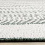 Summer Breeze 5'3" x 7'7" Outdoor Chevron Border Rug - Green, White