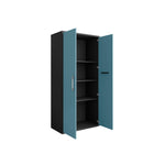 Lunde Tall Garage Cabinet - Blue Gloss