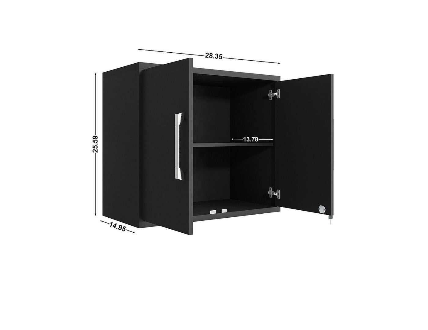 Lunde Floating Garage Storage Cabinet - Black Matte