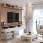 Lavo 86.5" Floating Wall Theater Entertainment Centre - Maple Cream