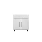 Lunde Mobile Garage Storage Cabinet - White Gloss