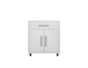 Lunde Mobile Garage Storage Cabinet - White Gloss