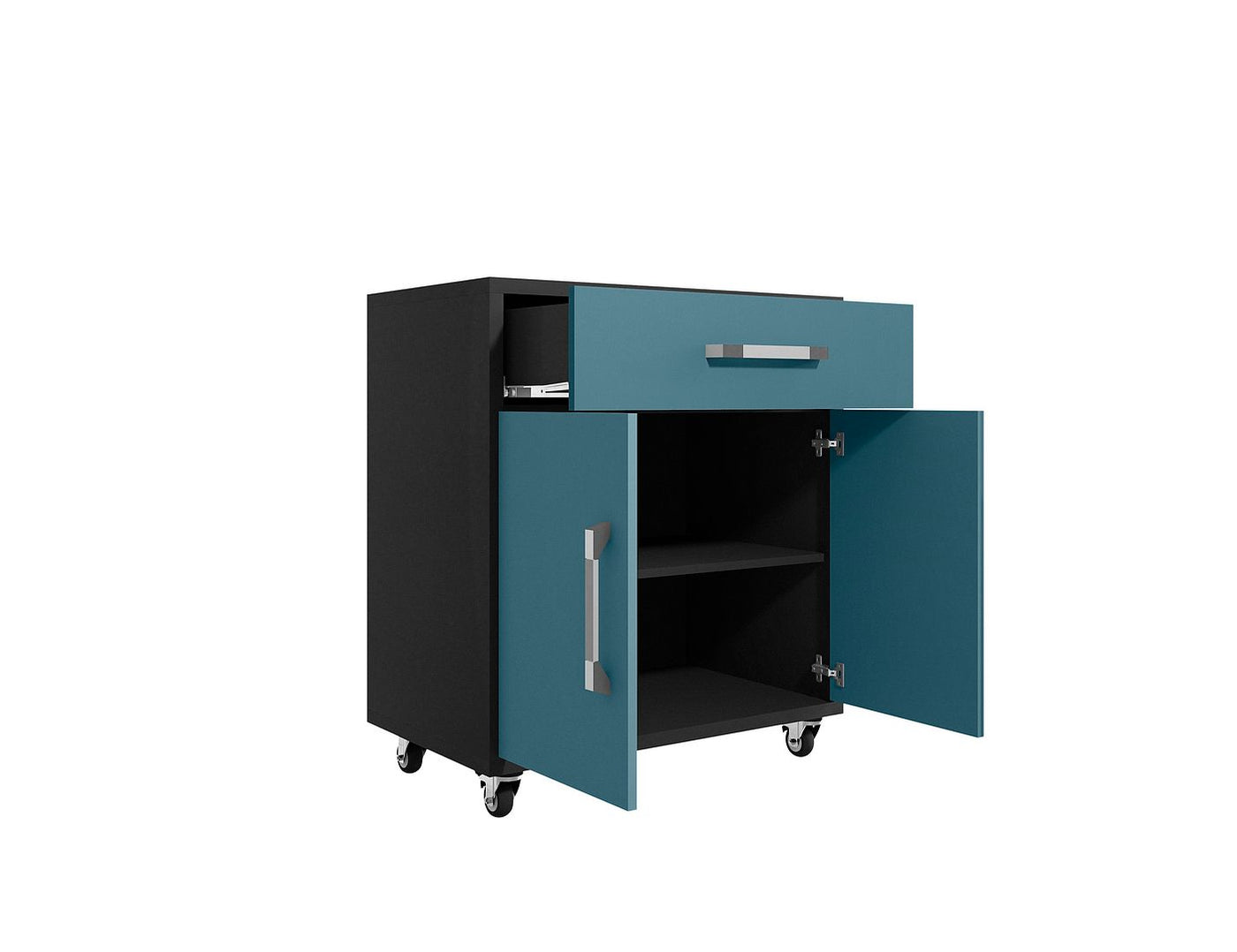 Lunde Mobile Garage Storage Cabinet - Blue Gloss
