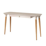 Cinkota Compact Pine Wood Office Desk - Off White / Cinnamon