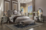 Escalera Velvet King Bed - Antique Platinum