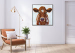 Spotted Cow Portrait Wall Art - Brown - 24 X 24