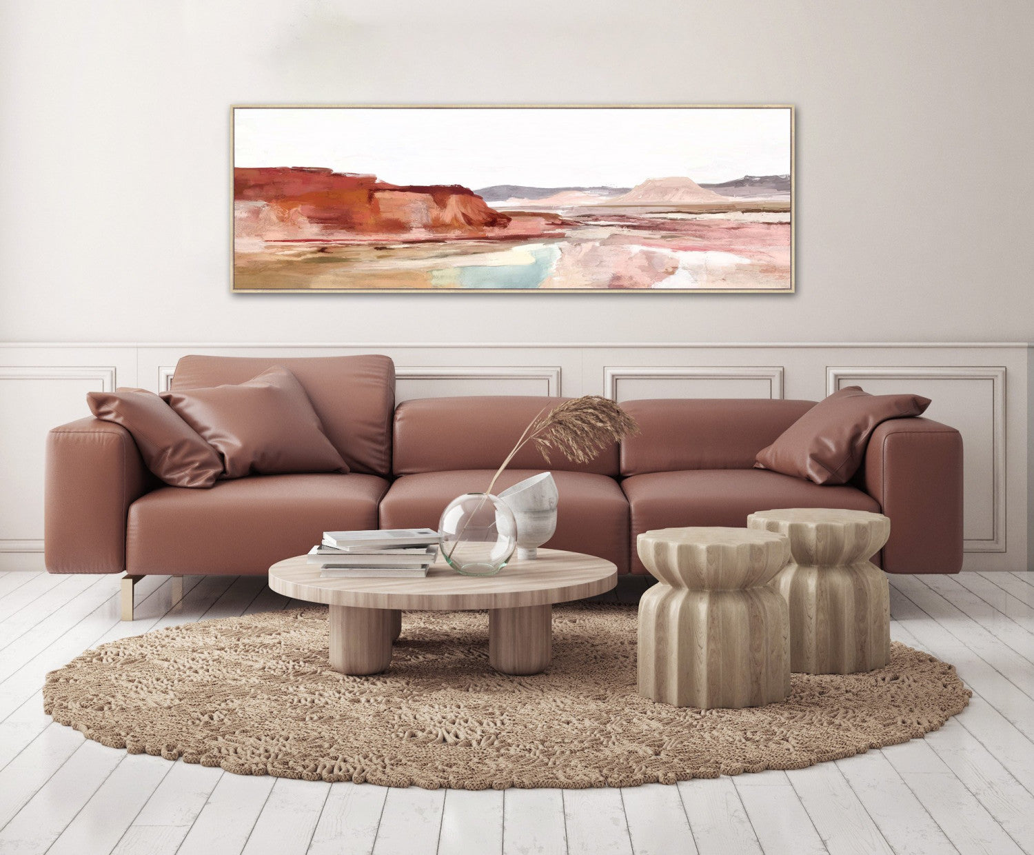 Painted Reflections Wall Art - Red - 20 X 60