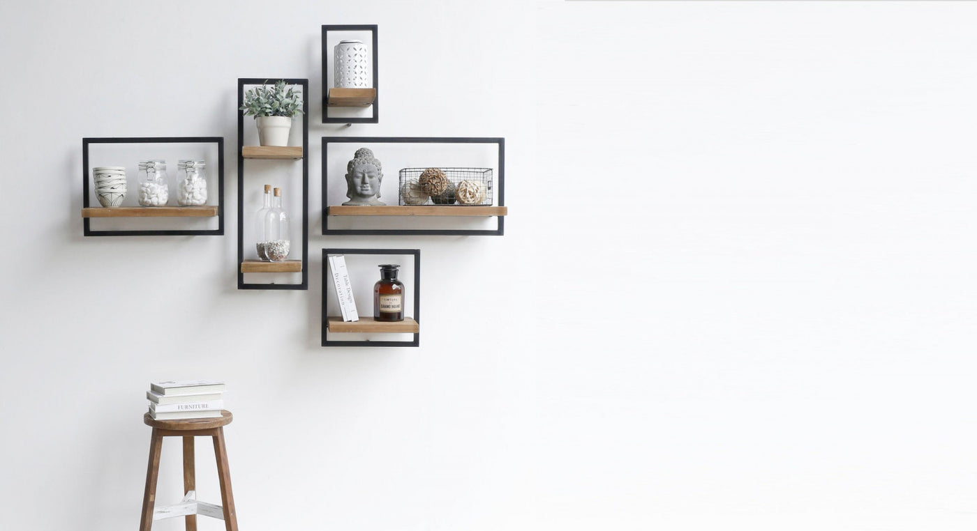 Bayan Metal Frame Wall Box II - Teak