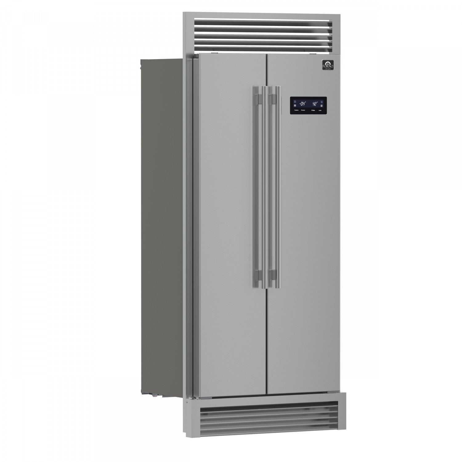 Forno Salerno 33" 15.6 Cu.Ft. Stainless Steel Built-in Side-by-Side Refrigerator - FFRBI1805-37SG
