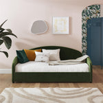 Moon Upholstered Twin Daybed - Olive Green Velvet