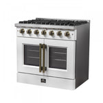 Forno Galiano 36" White French Door Freestanding Gas Range (5.36 Cu. Ft.) - FFSGS6444-36WHT