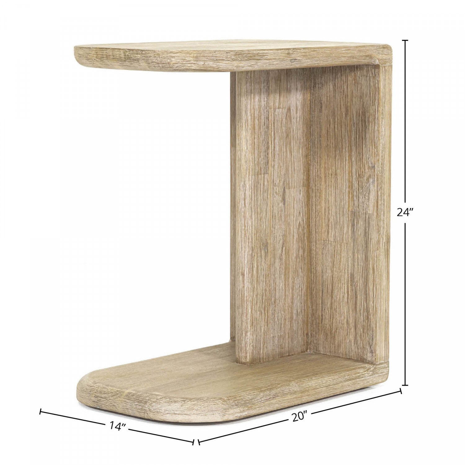 Lofva C-shaped Side Table - Light Brown/Beige