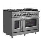 Forno Massimo 48" Stainless Steel French Door Freestanding Double Oven Gas Range (6.58 Cu. Ft.) - FFSGS6439-48