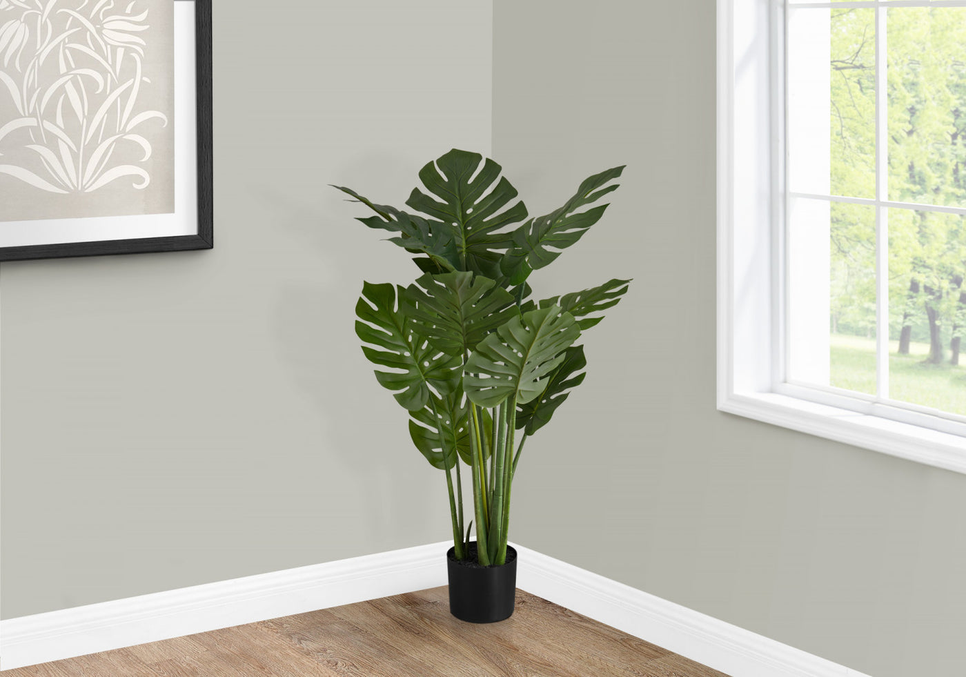 45" Monstera Plant With 6" Black Pot - Green
