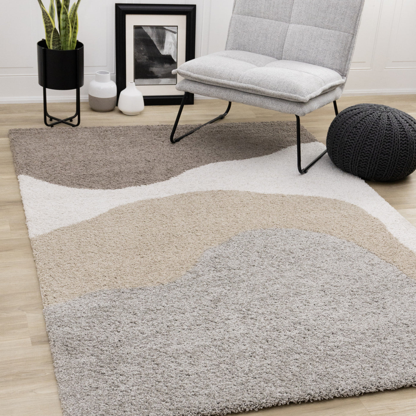Misha Soft Modern Area Rug - Grey Taupe - 5' X 8'