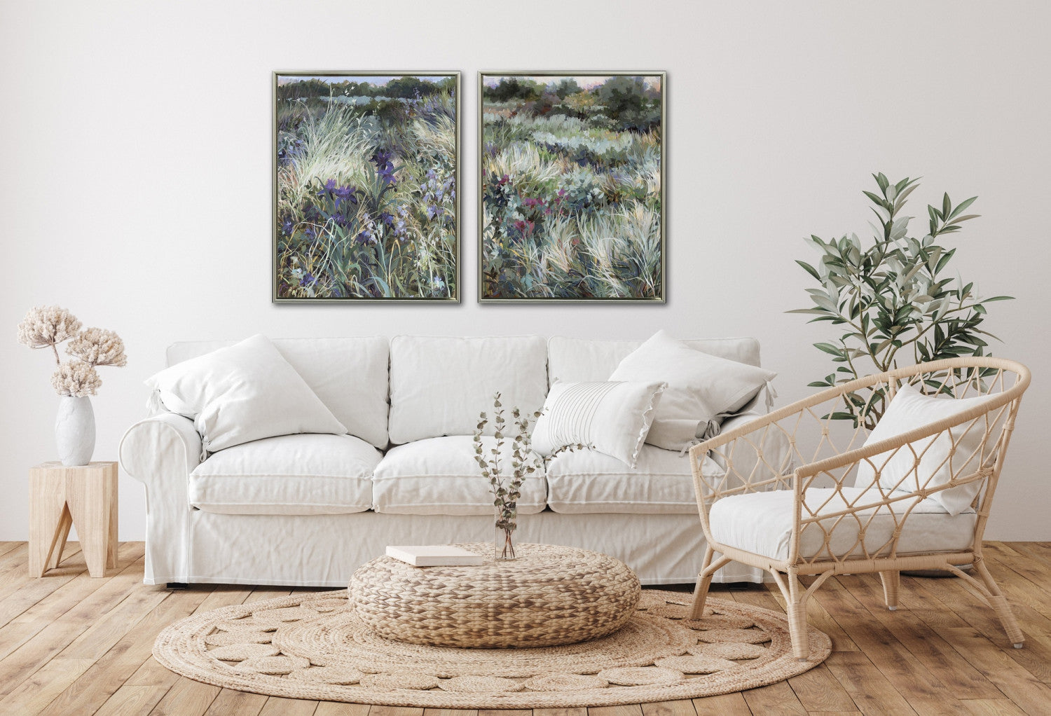 Twilight Meadow I Wall Art - Green/Purple - 30 X 24