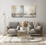 Golden Birch II Wall Art - Gold - 24 X 24